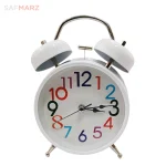 خرید ساعت رومیزی زنگدار مدل کارتین-سفید-فروشگاه اینترنتی ساعت رومیزی صاف مرز